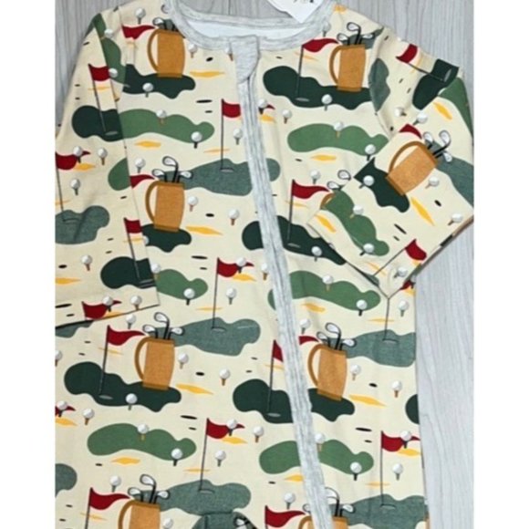 Mud Pie GOLF BABY SLEEPER footed zip NWT 6-9m Master’s Augusta National - Picture 3 of 3